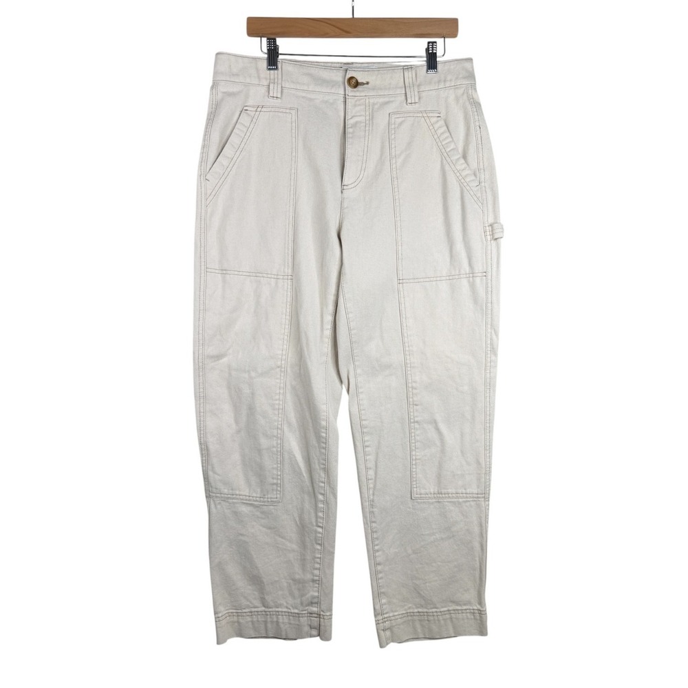 Old Navy Straight Leg‎ Utility Cargo Pants size 10 Off White
